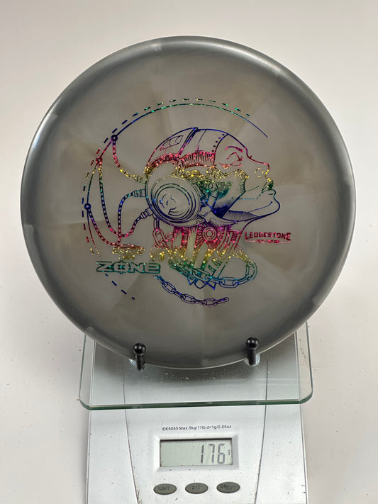 Discraft Zone Z Swirl (Ledgestone 2023) Grey Swirl Robot Rainbow Foil 176g