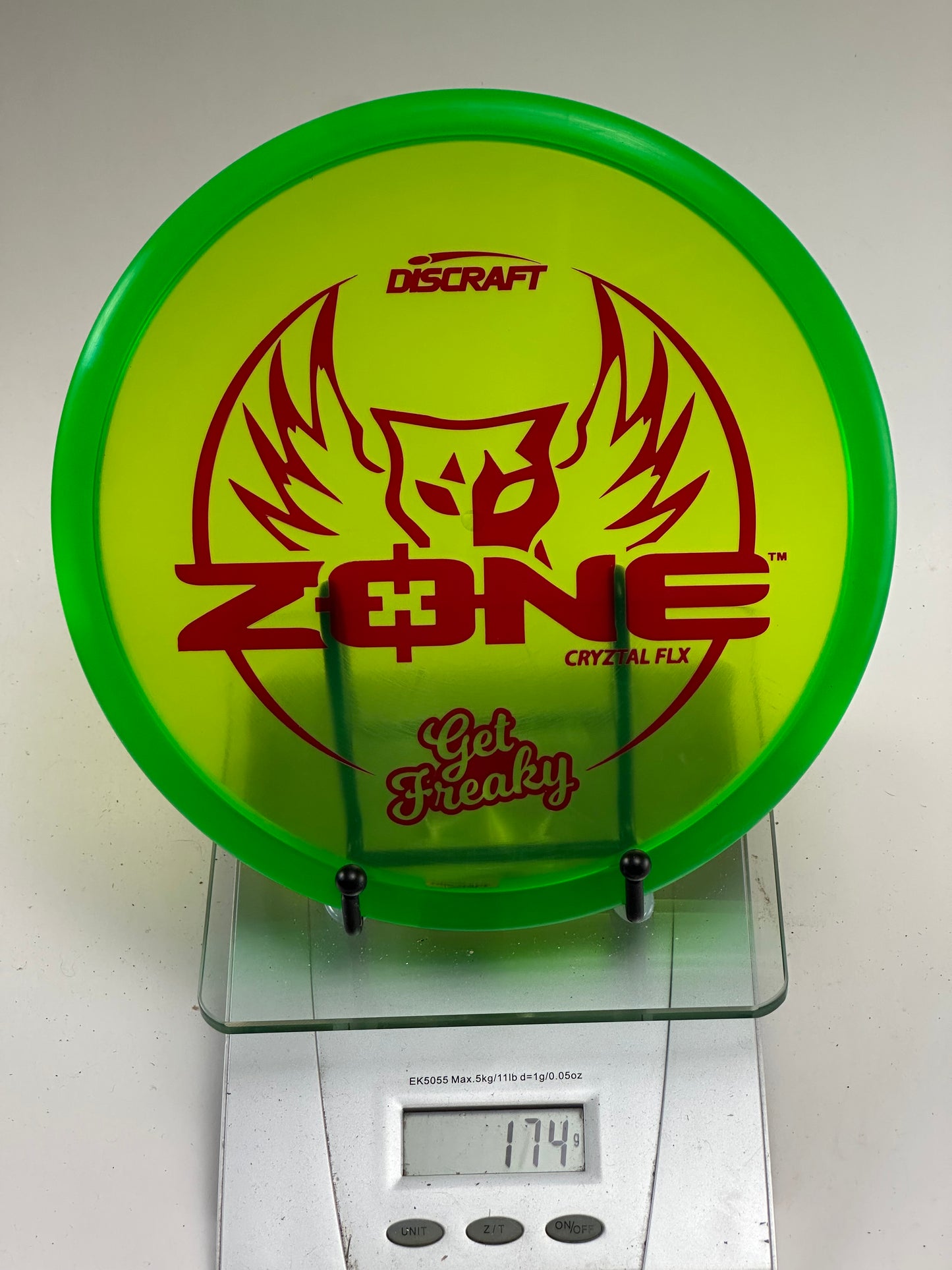 Discraft Zone CryZtal FLX “Get Freaky” Transparent Green (Red Stamp)