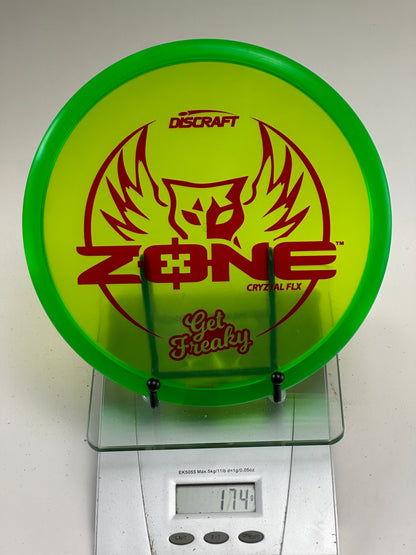 Discraft Zone CryZtal FLX “Get Freaky” Transparent Green (Red Stamp)