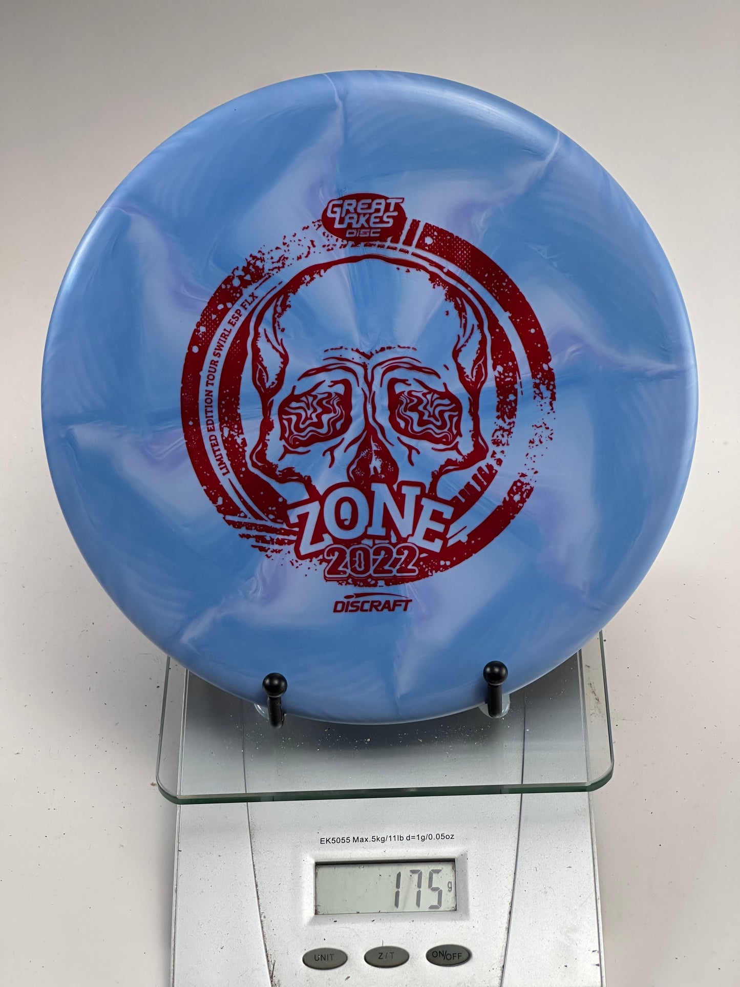 Discraft Zone Swirl ESP FLX (2022 Great Lakes Disc Skull Stamp) Blue Swirl