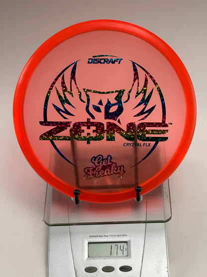 Discraft Zone CryZtal FLX Get Freaky – Transparent Red w/ Multicolor Foil