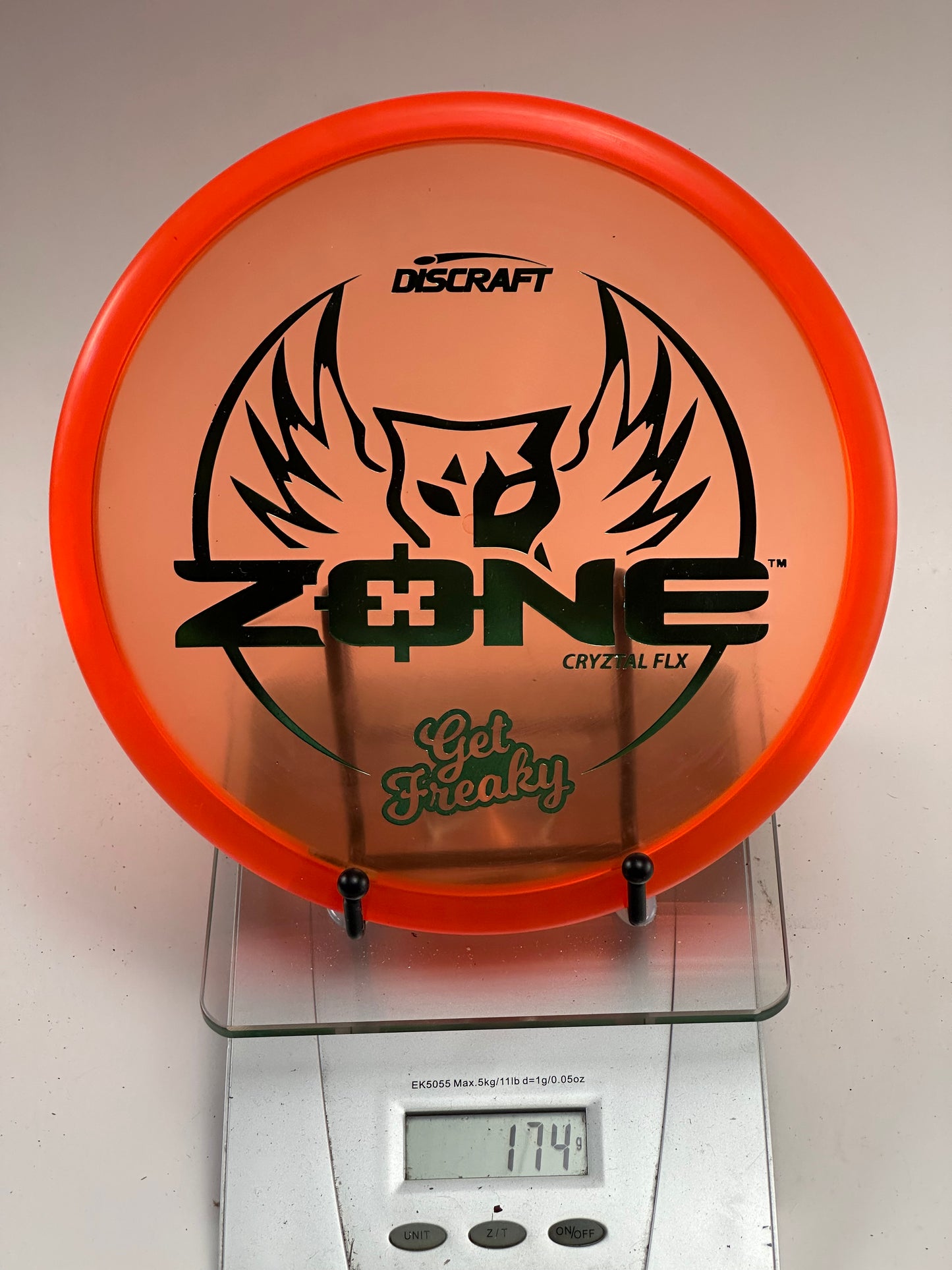 Discraft CryZtal FLX Zone “Get Freaky” Transparent Orange