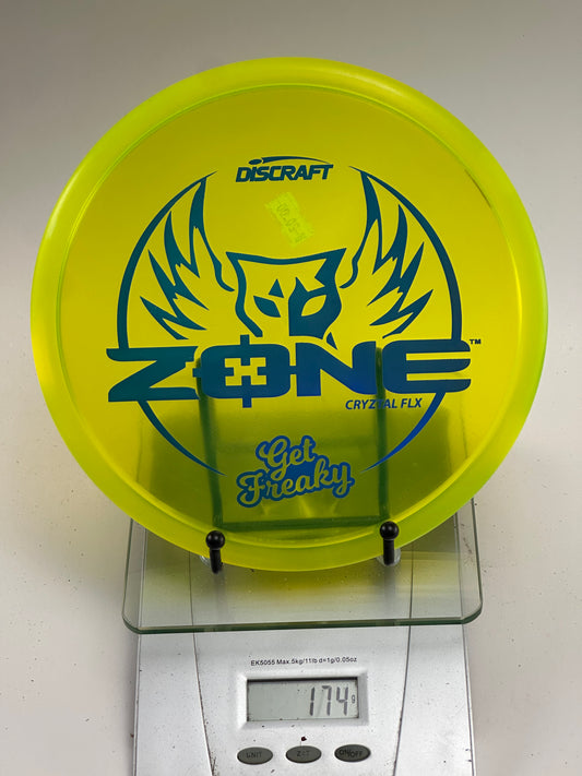 Discraft Zone CryZtal FLX Get Freaky – Transparent Yellow/Green Stamp