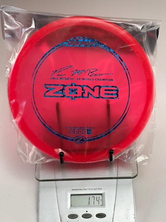 Discraft Zone Z Line Approach Disc, Transparent Red w/ Blue McBeth 4x Stamp