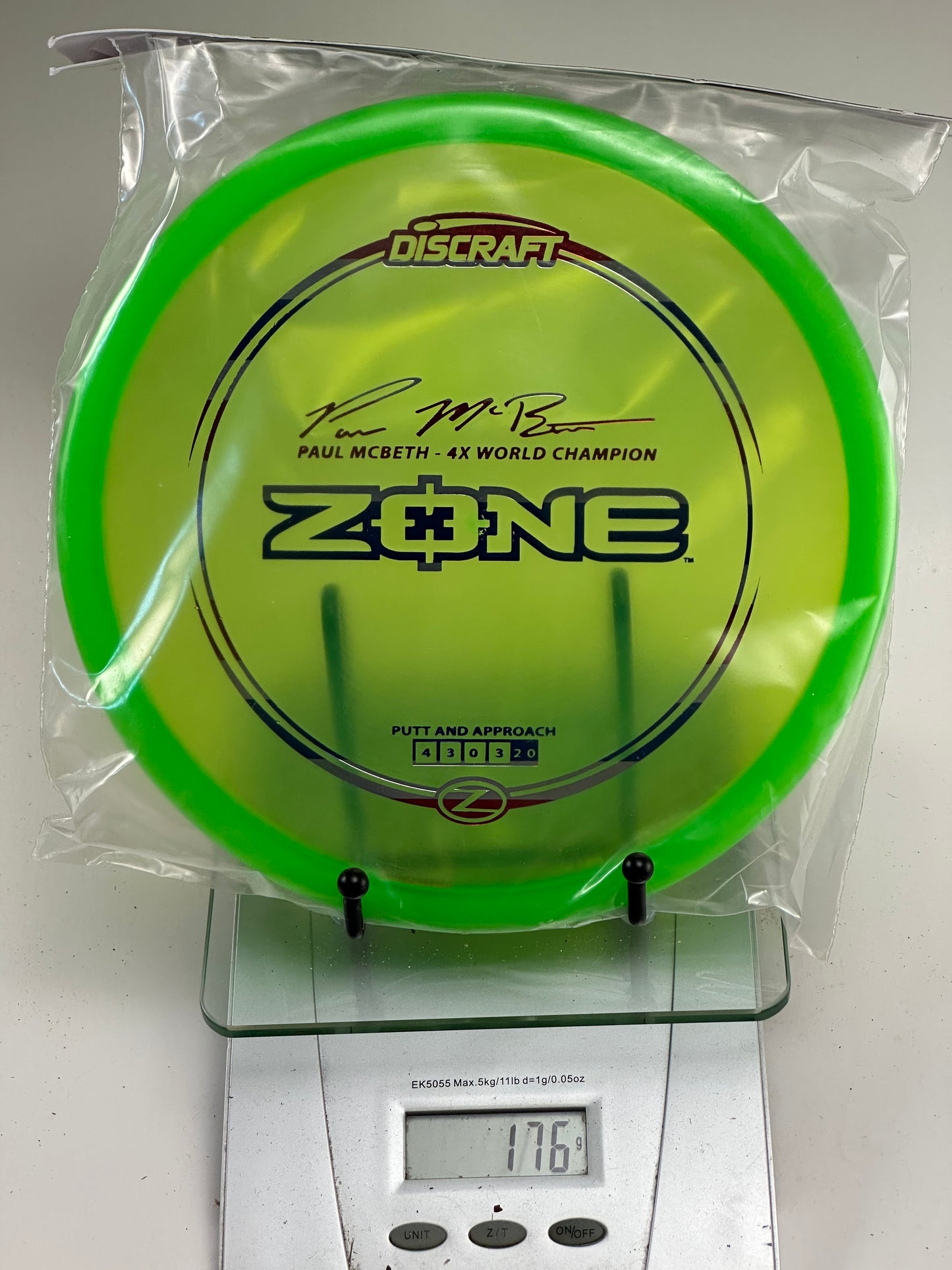 Discraft Zone Z Line Approach Disc (Paul McBeth 4x) Yellow-Green/Green
