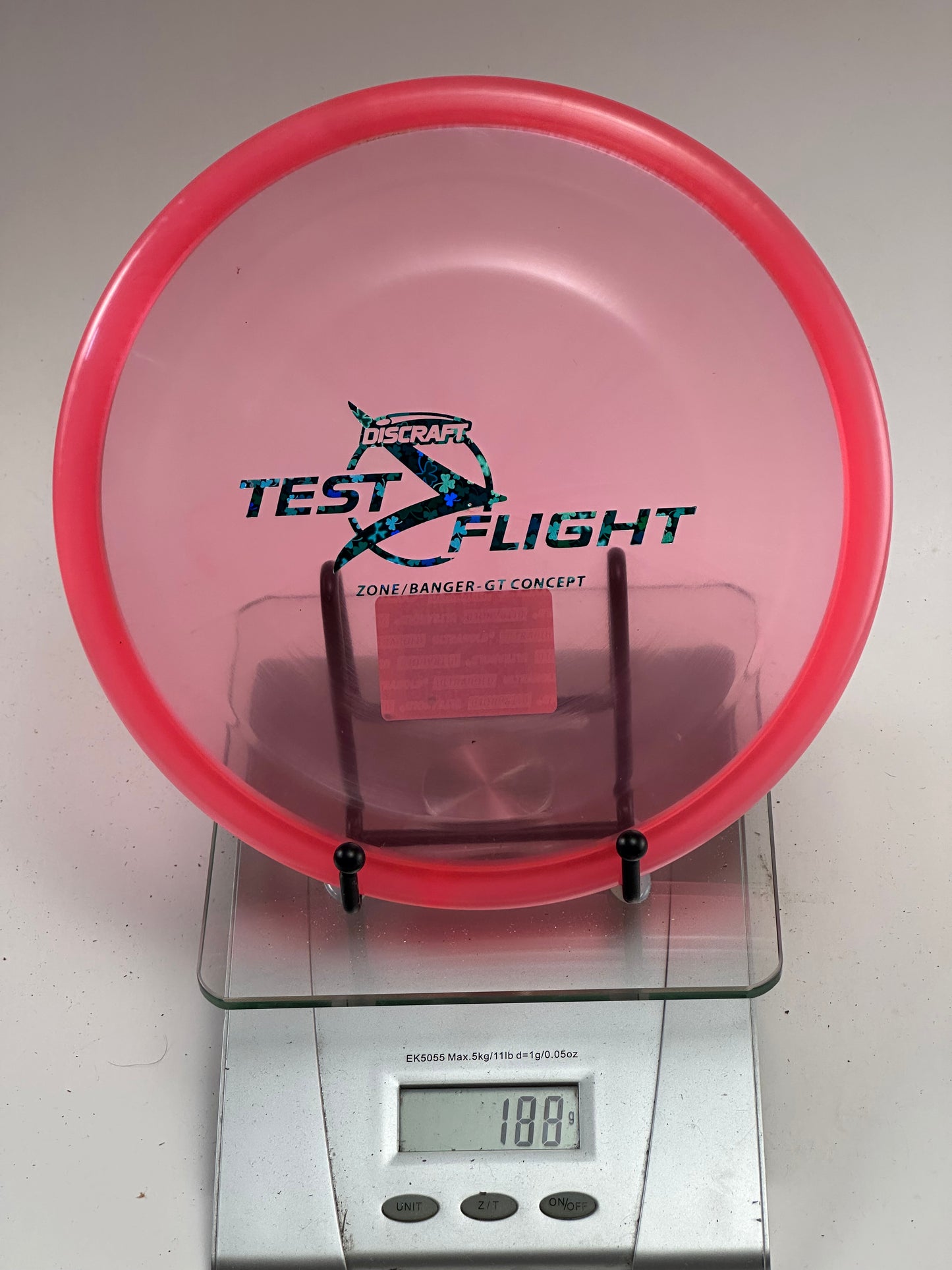 Discraft Zone Banger GT (Test Flight) Z Line – Clear Pink w/ Red Rim
