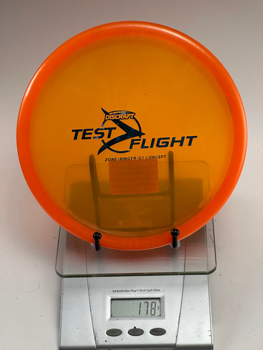 Discraft Test Flight Zone/Ringer-GT Concept – Translucent Yellow w/ Orange Rim