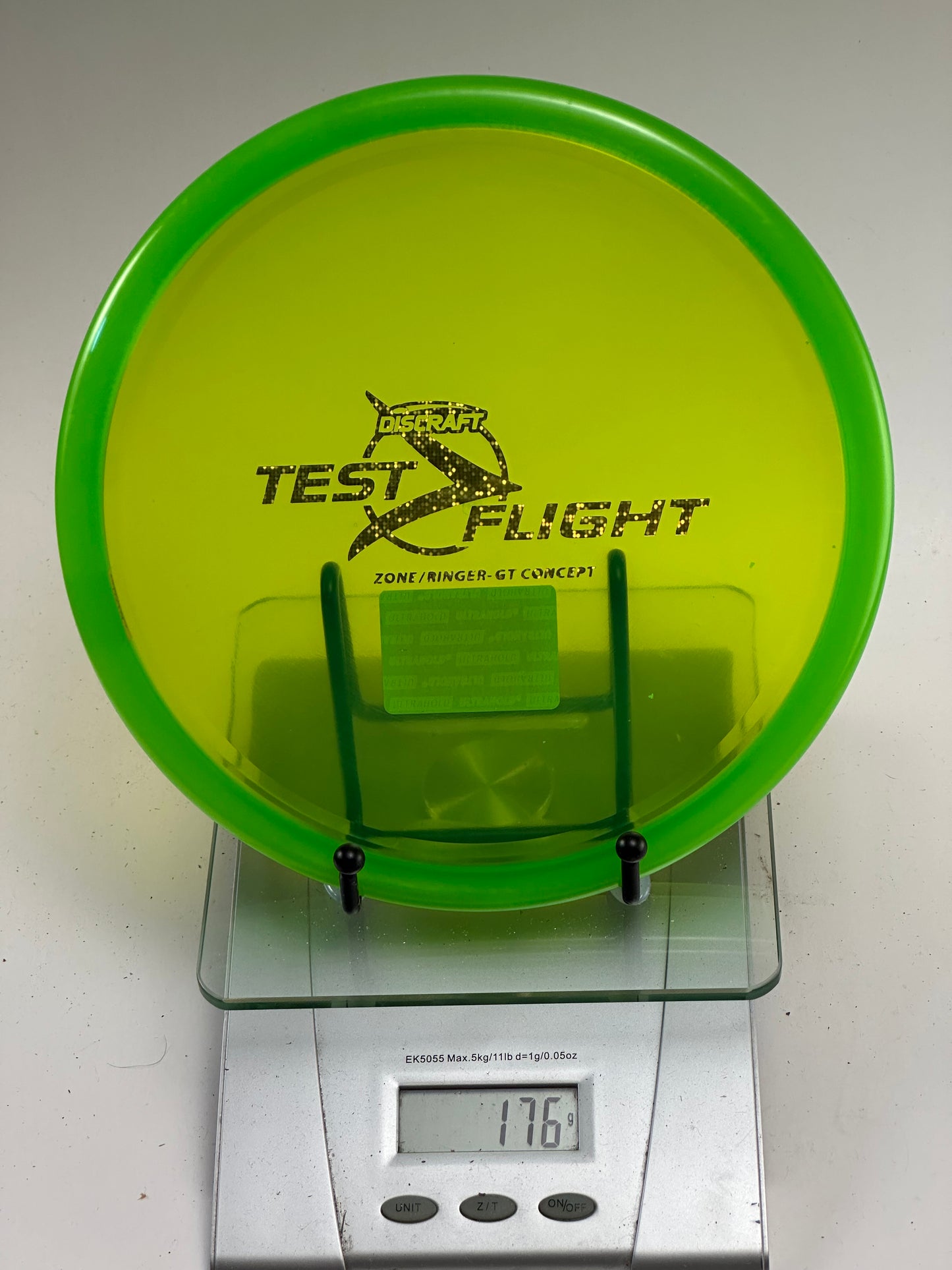 Discraft Test Flight Zone/Ringer-GT Concept Putter Yellow w/ Green Rim