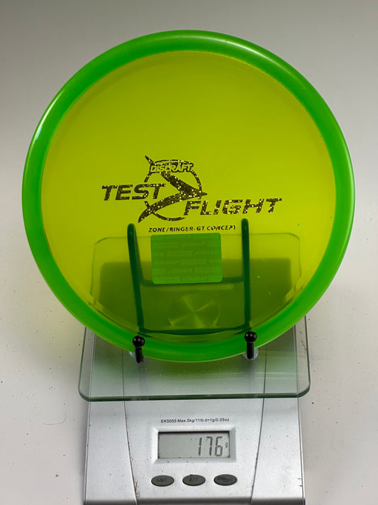 Discraft Test Flight Zone/Ringer-GT Concept Putter Yellow w/ Green Rim