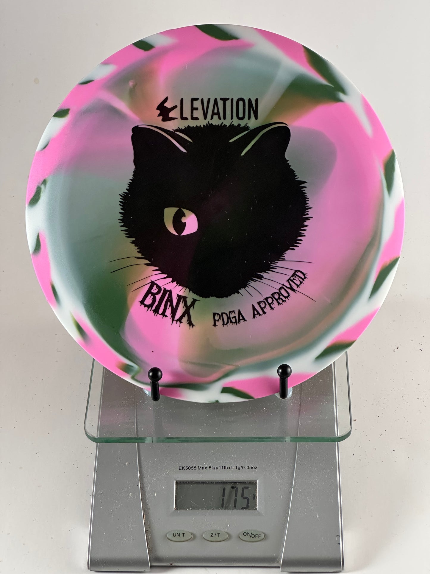 DGA/Elevation Bink First Run Silicone Blend – Swirly Pink/Green/White Cat Stamp