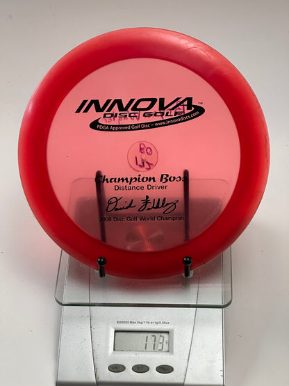 Innova Champion Boss Distance Driver – Transparent Red (173g) w/ Feldberg Stamp