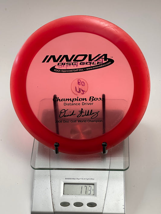 Innova Champion Boss Distance Driver – Transparent Red (173g) w/ Feldberg Stamp