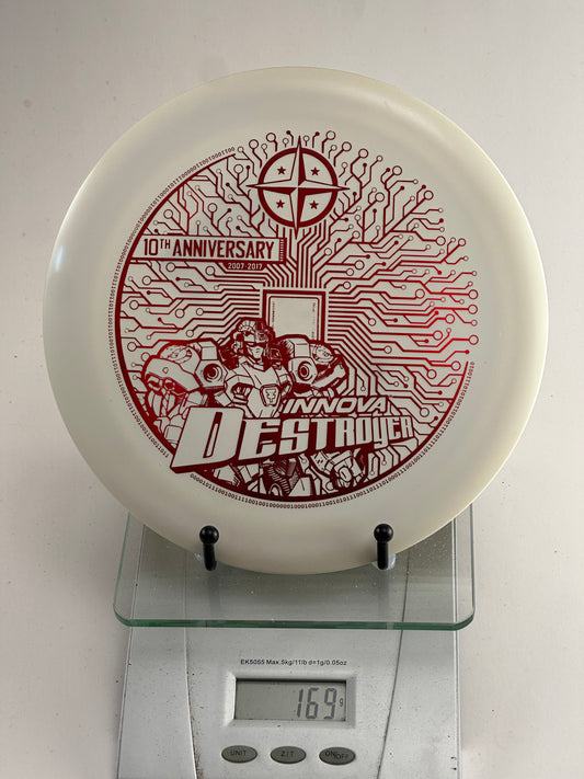 Innova Champion Destroyer 10th Anniversary (10 Year) White w/ Red Foil Stamp 169g