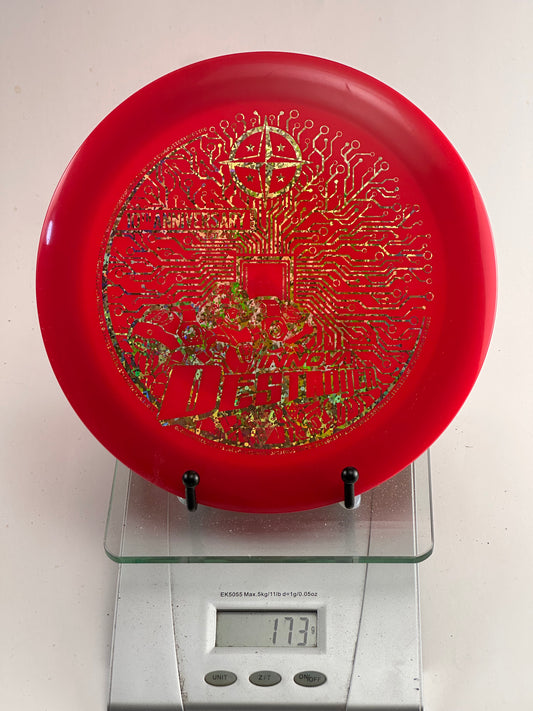 Innova Champion Destroyer 10th Anniversary Red w/ Gold Circuit Stamp (173g)