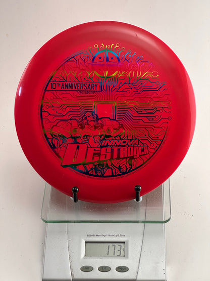 Innova Champion Destroyer 10th Anniversary 173g Red w/ Rainbow Circuit Stamp