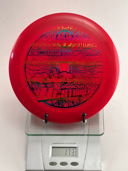 Innova Champion Destroyer 10th Anniversary 173g Red w/ Rainbow Circuit Stamp