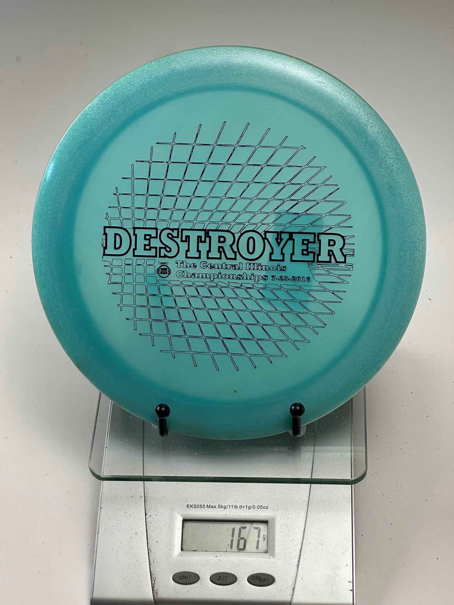 Innova Glow Champion Destroyer – Central Illinois Championships Stamp (Blue)