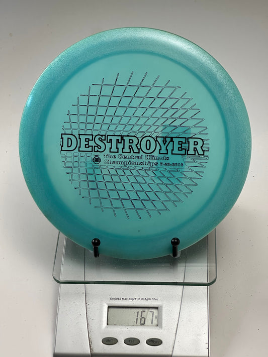Innova Glow Champion Destroyer – Central Illinois Championships Stamp (Blue)