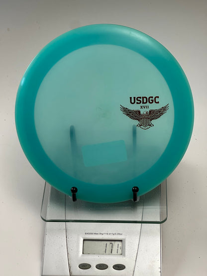Innova Champion Destroyer – USDGC XVII Tournament Stamp (Clear Teal)
