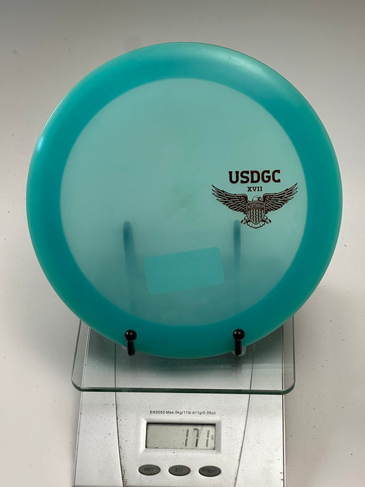 Innova Champion Destroyer – USDGC XVII Tournament Stamp (Clear Teal)