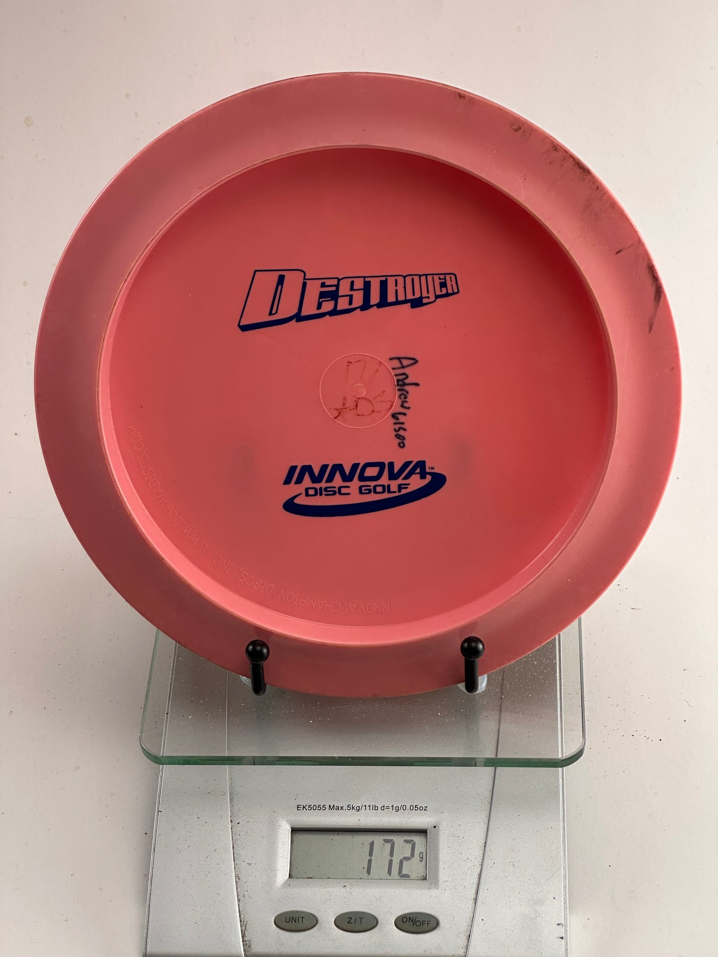 Innova DX Destroyer (Pre-Embossed) Pink Stock Stamp, Inked