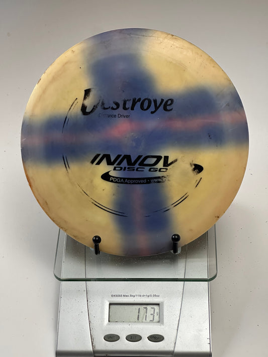 Innova Pro Destroyer Distance Driver – Swirly Yellow/Blue/Red (Used)