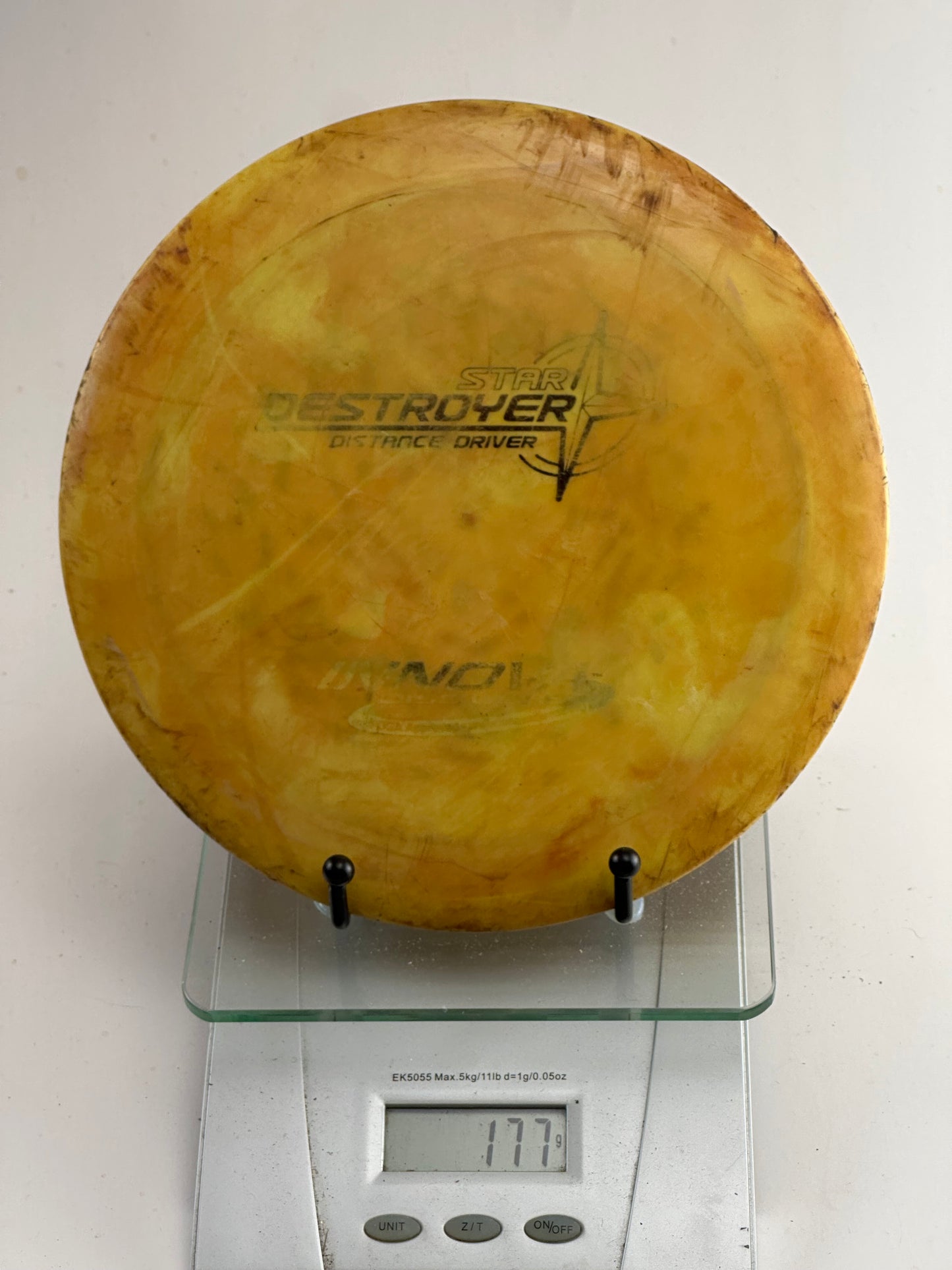 Innova Star Destroyer Distance Driver - Yellow, Patent No., Inked (Used)