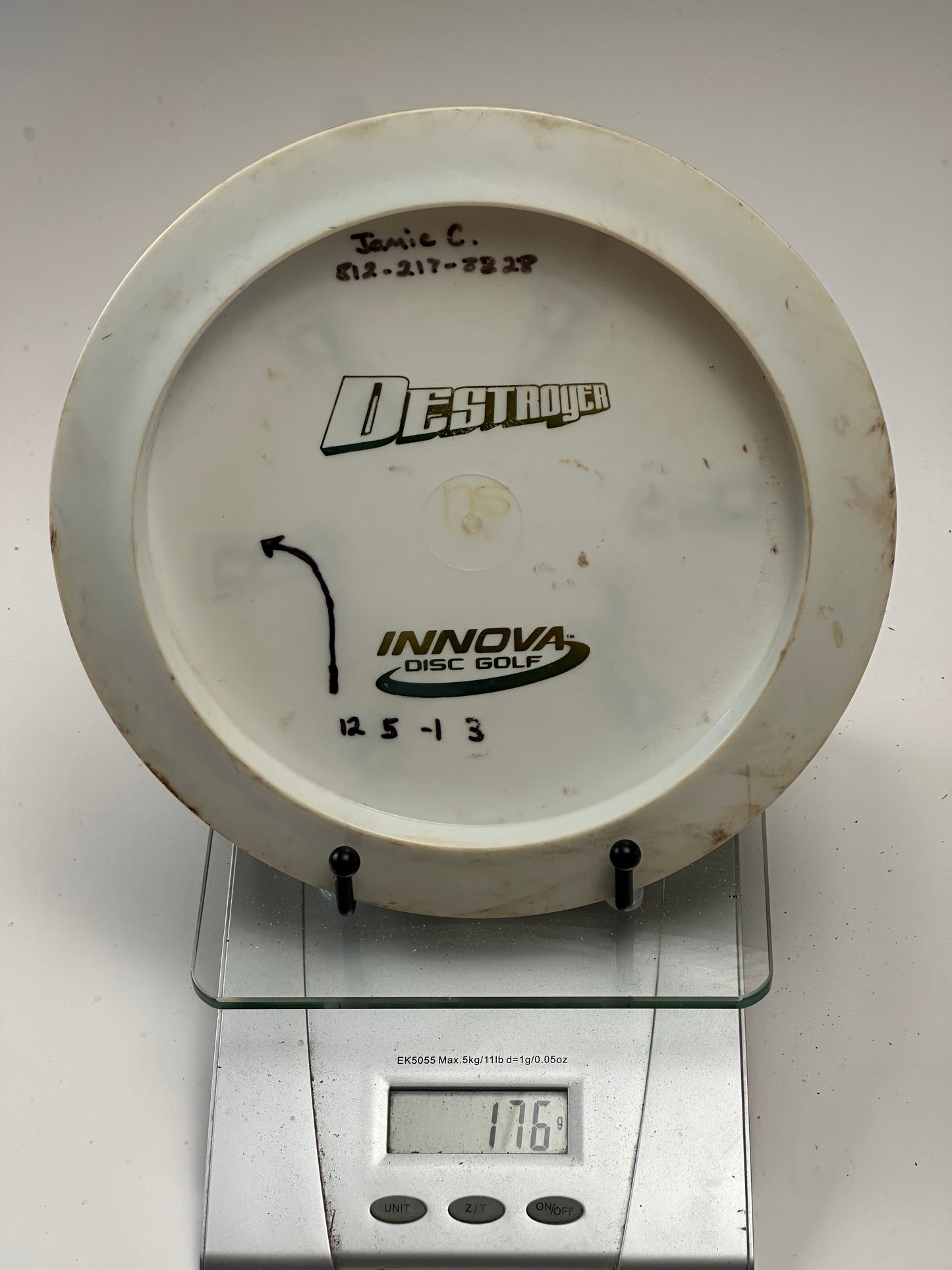 Innova Star Destroyer (Star Embossed) White w/ Green Exclamation Stamp, 176g