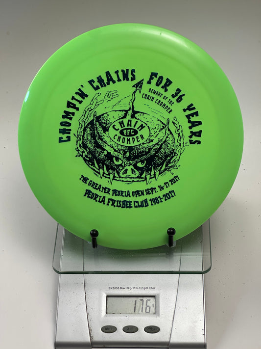Innova Star Destroyer (Embossed) Green 176g Peoria Frisbee Club Event Stamp