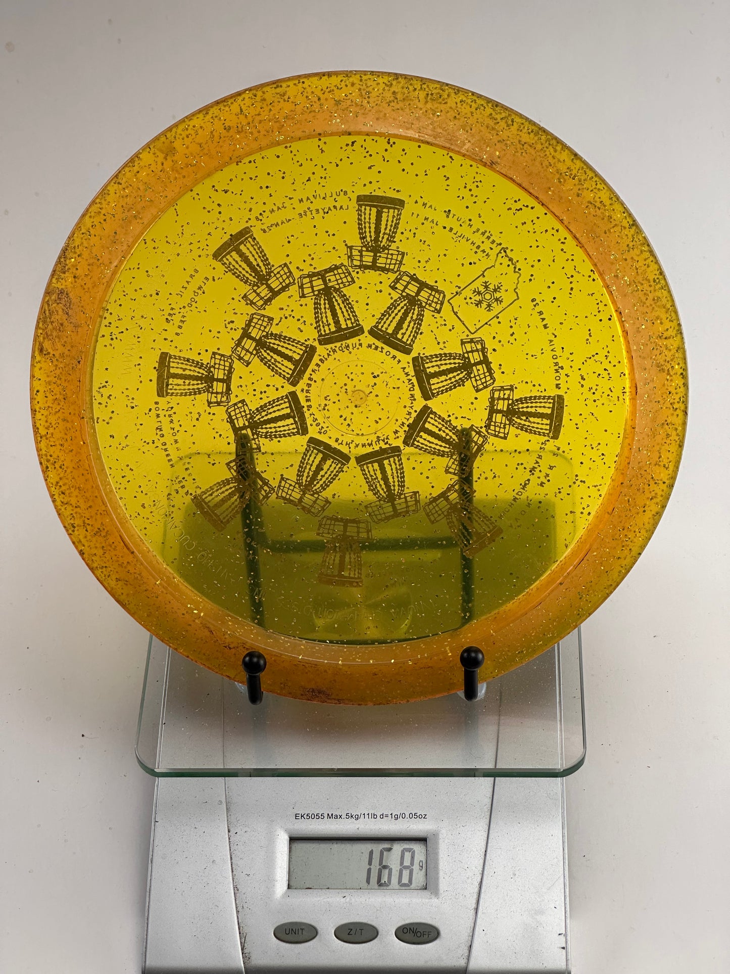 Innova Metal Flake Champion Firebird – Yellow w/ Orange Rim, Event Stamp