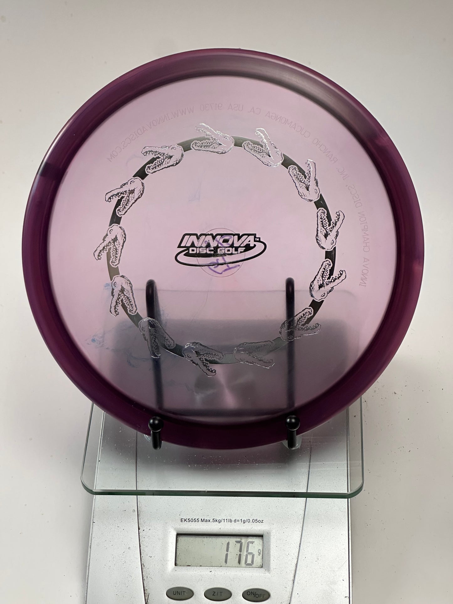Innova Champion Gator – Transparent Purple, Alligator Head Ring Stamp