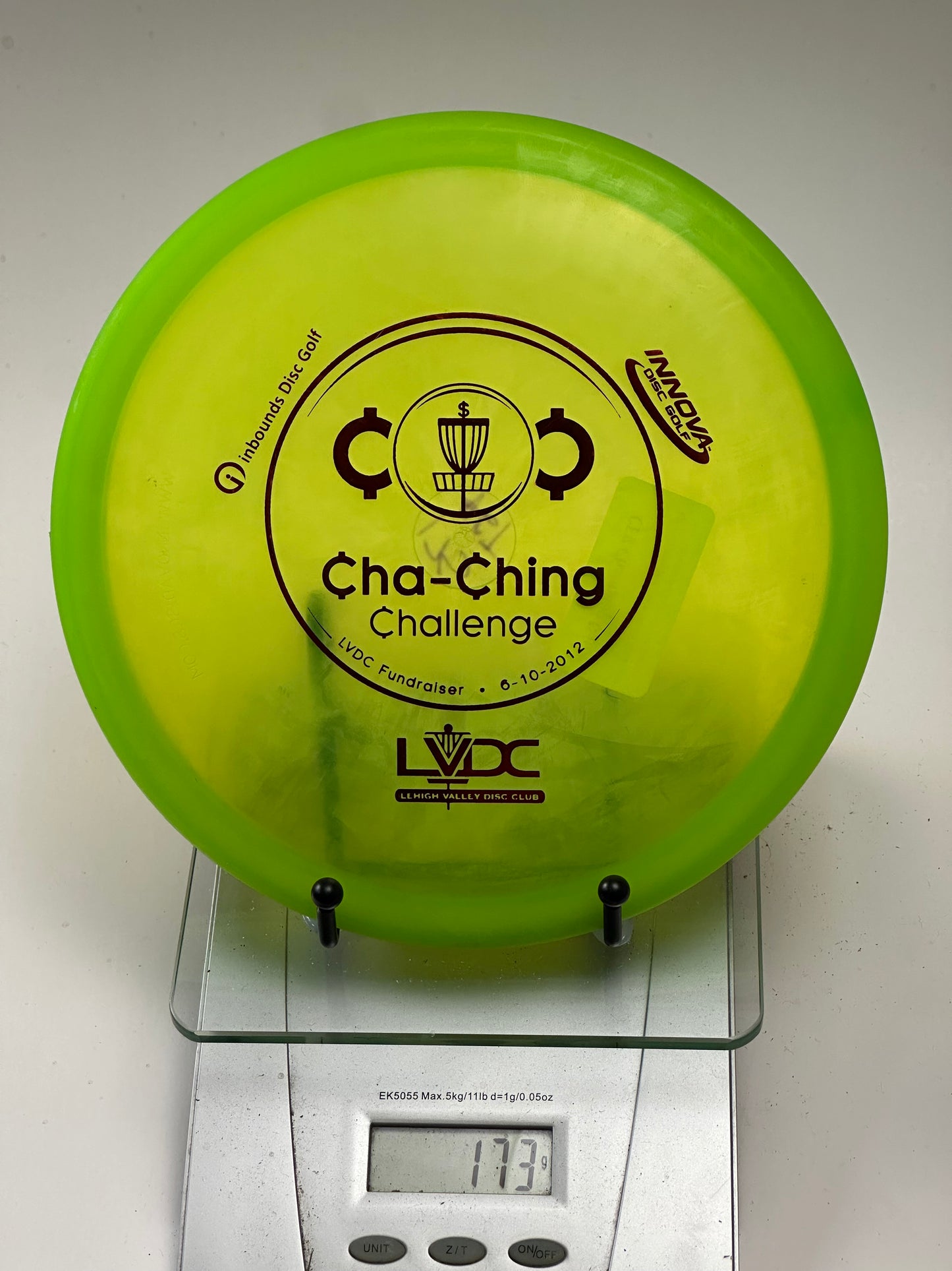 Innova Champion Gator 173g Transparent Yellow-Green Cha-Ching Challenge Stamp
