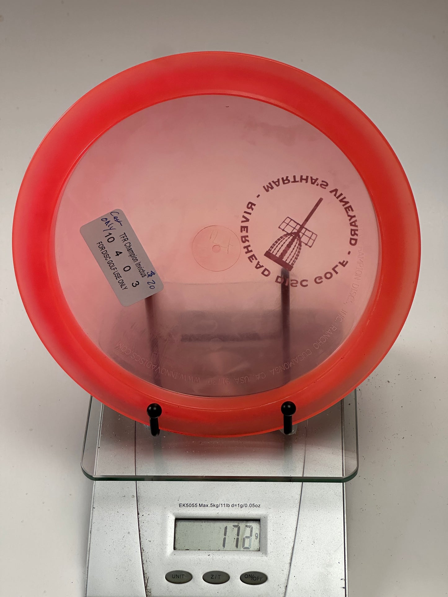 Innova Champion Invictus (Transparent Red) Riverhead Disc Golf Stamp
