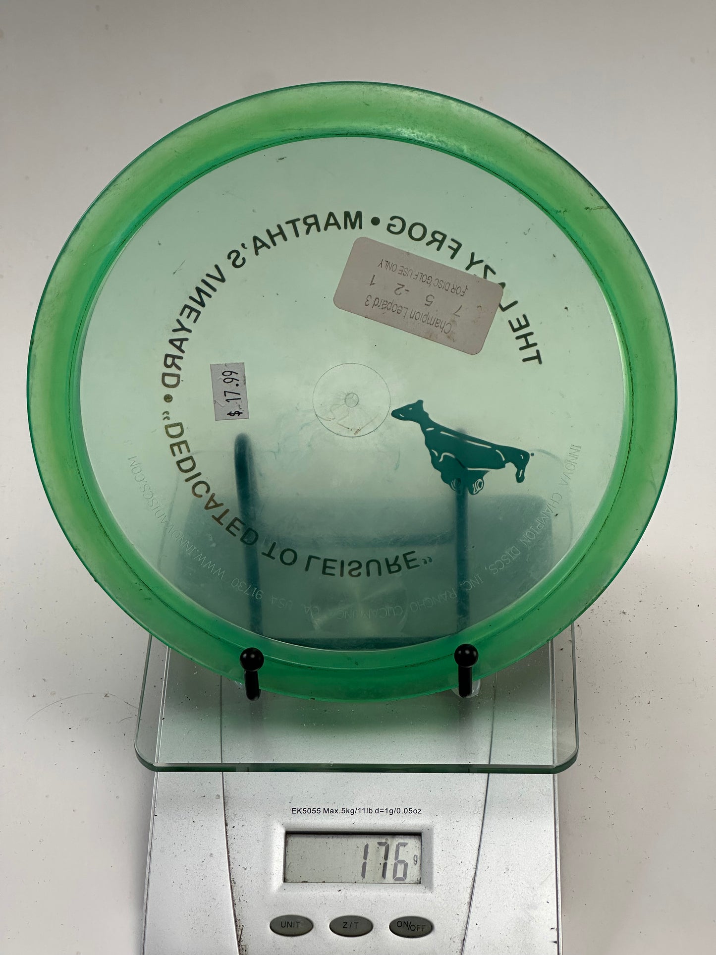 Innova Champion Leopard – Martha’s Vineyard “The Lazy Frog” Stamp, Transparent Green