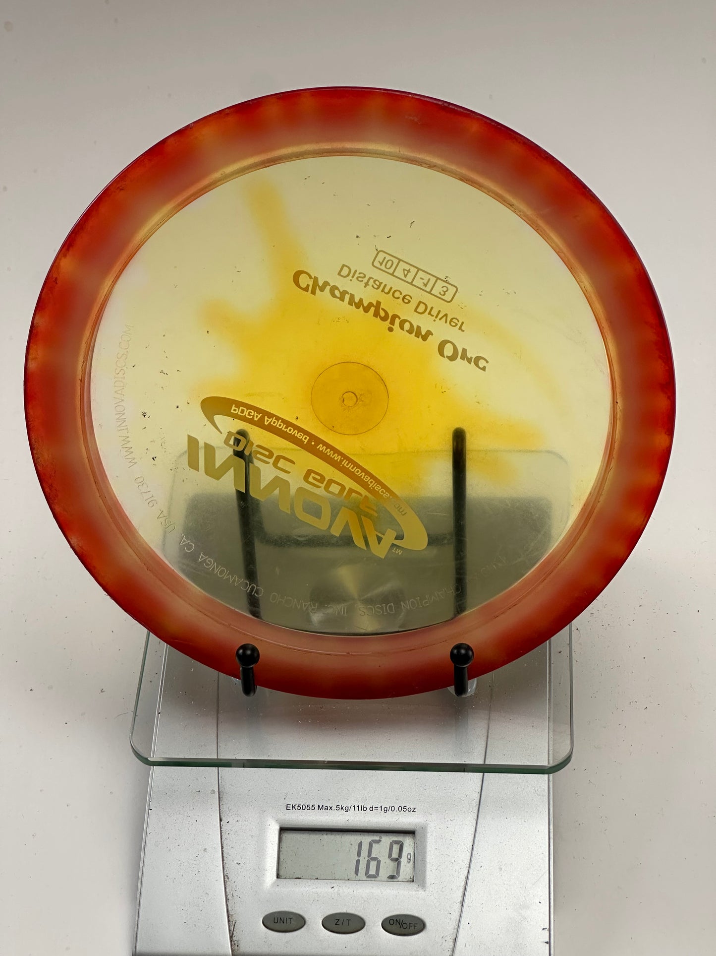 Innova Champion Orc Distance Driver - Translucent Yellow w/ Swirly Red Rim