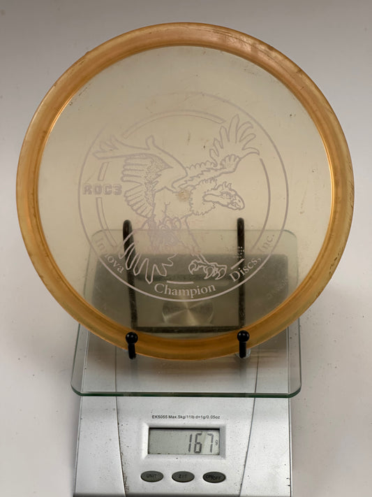 Innova Roc3 Champion Midrange 167g Clear w/ Amber Rim Eagle Stamp