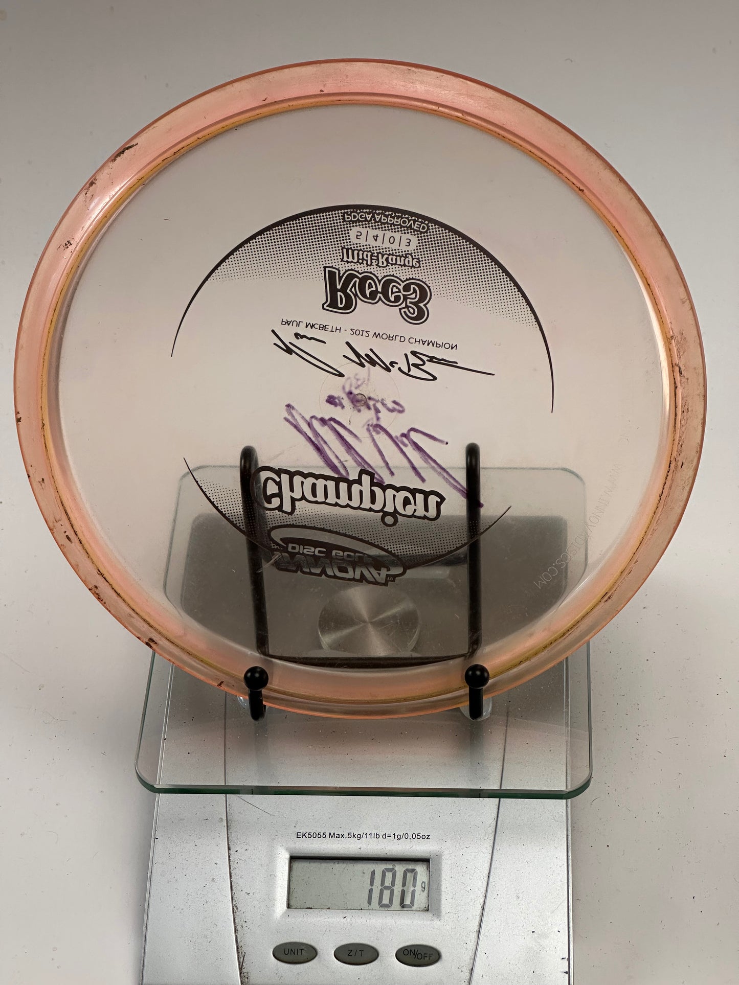 Innova Champion Roc3 Clear w/ Peach Rim (Paul McBeth) 180g, Rim Ink