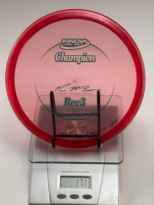 Innova Champion Roc3 Midrange – Transparent Red, Paul McBeth 2012 Stamp, Ink