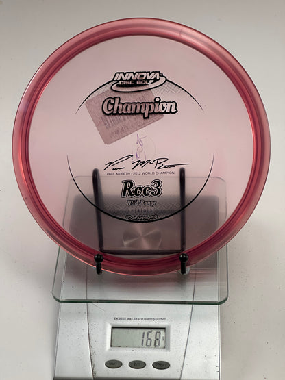 Innova Champion Roc3 Midrange – Transparent Red Paul McBeth Stamp