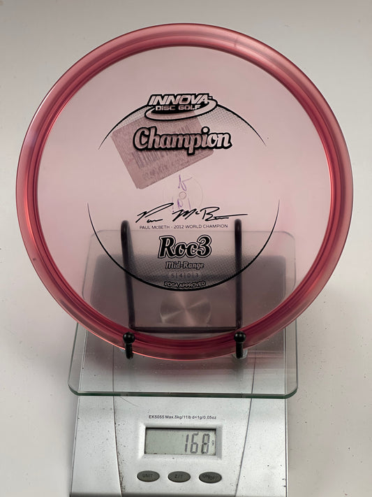 Innova Champion Roc3 Midrange – Transparent Red Paul McBeth Stamp
