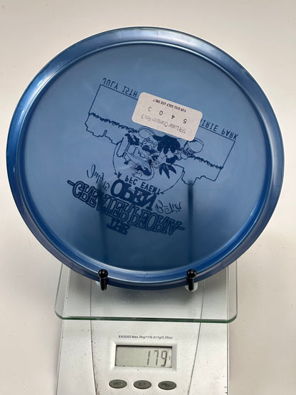 Innova Champion Roc3 Clear Blue Greater Peoria Open Tournament Stamp (Ink-Free)