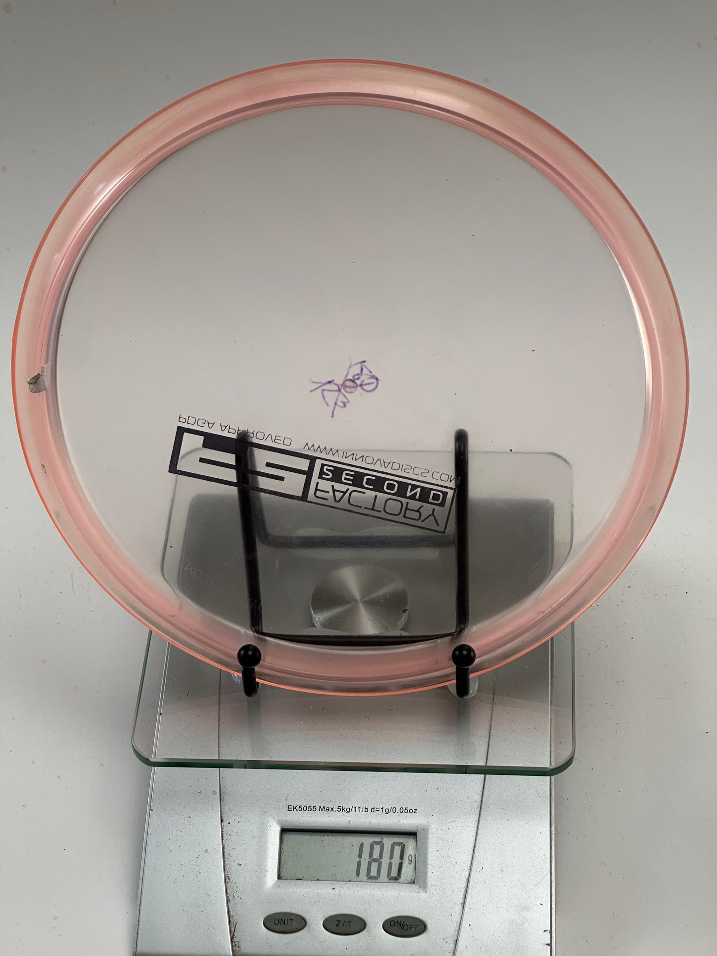 Innova Roc3 Champion F2 (Factory Second) – Clear/Pink Rim, Light Ink