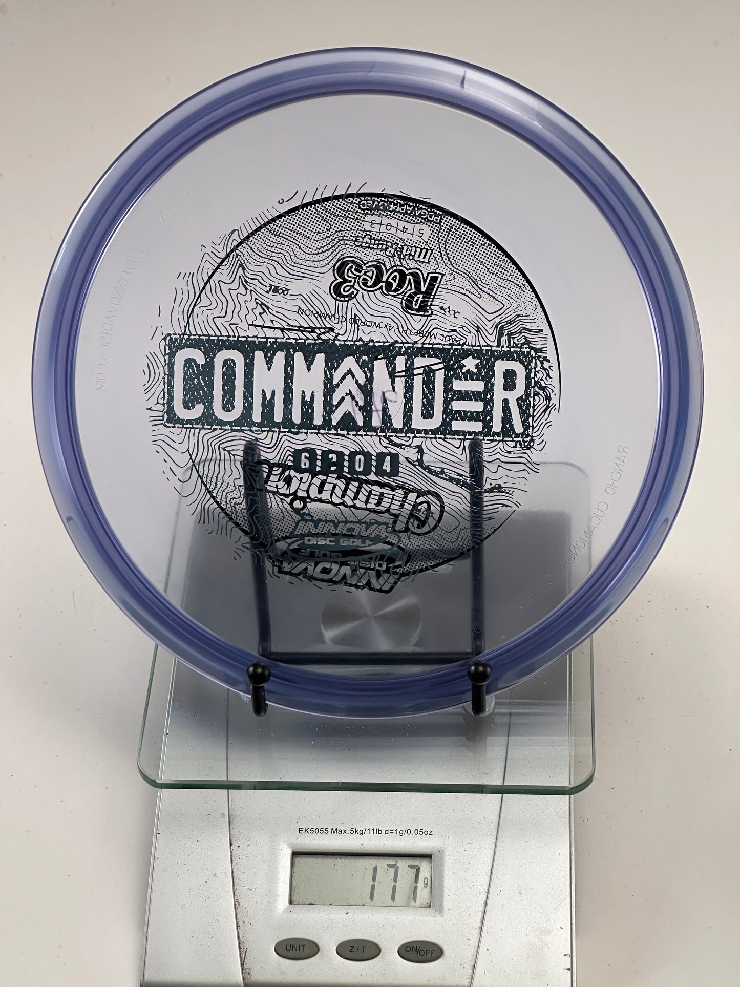 Innova Champion Roc3 – Clear w/ Light Purple Rim, Commander Topo Stamp