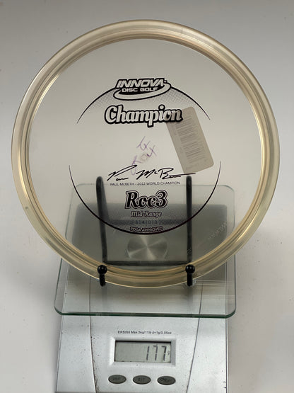 Innova Champion Roc3 Midrange – Clear/Transparent, Paul McBeth 2012 Stamp