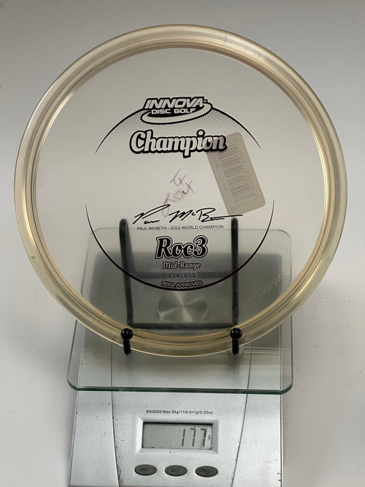 Innova Champion Roc3 Midrange – Clear/Transparent, Paul McBeth 2012 Stamp