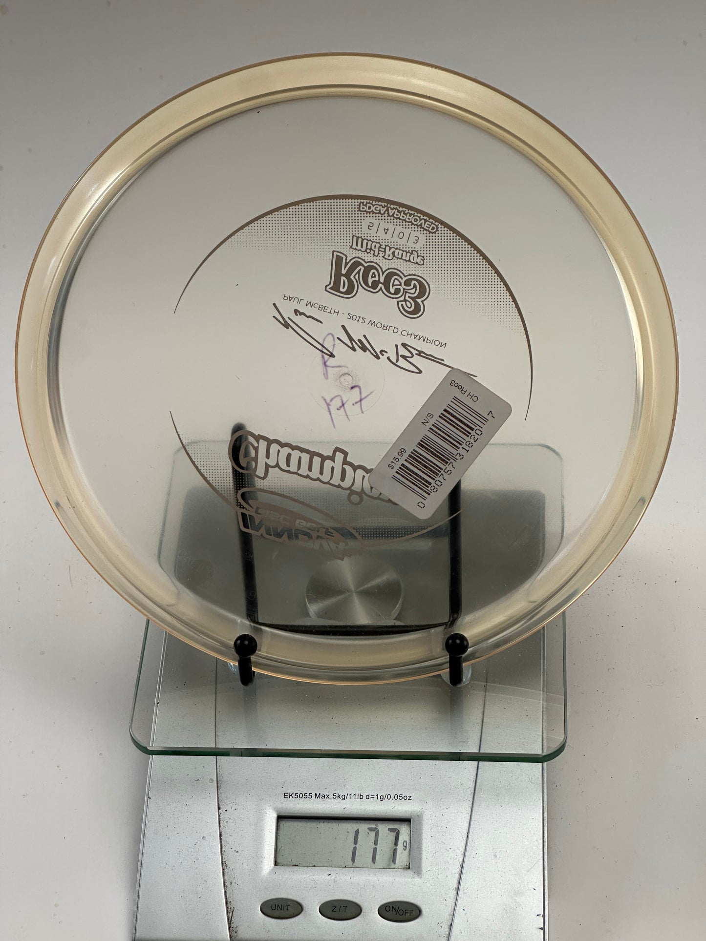 Innova Champion Roc3 Midrange – Clear/Transparent, Paul McBeth 2012 Stamp