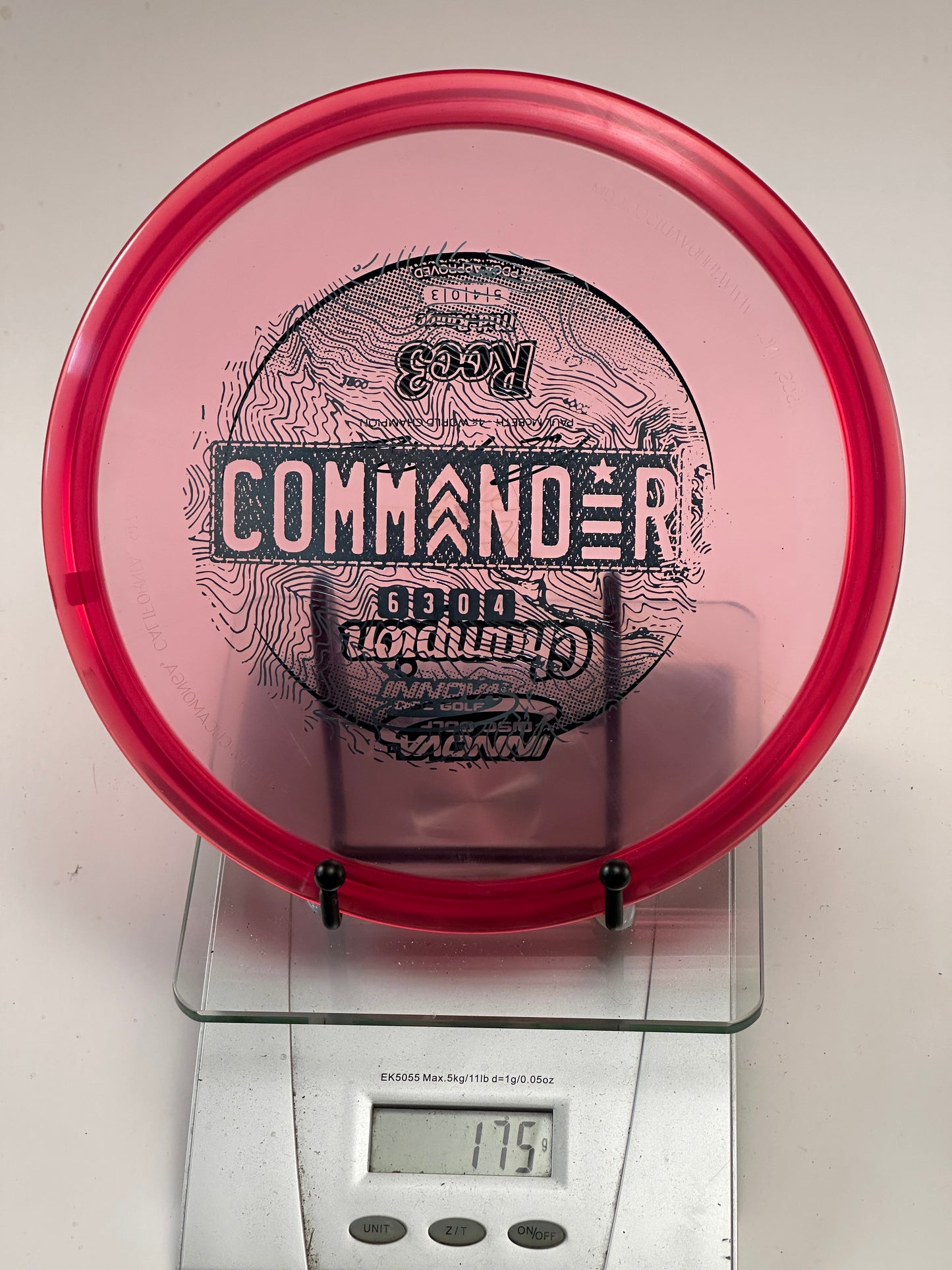 Innova Champion Roc3 Transparent Red w/ Black Commander Stamp (No Ink)