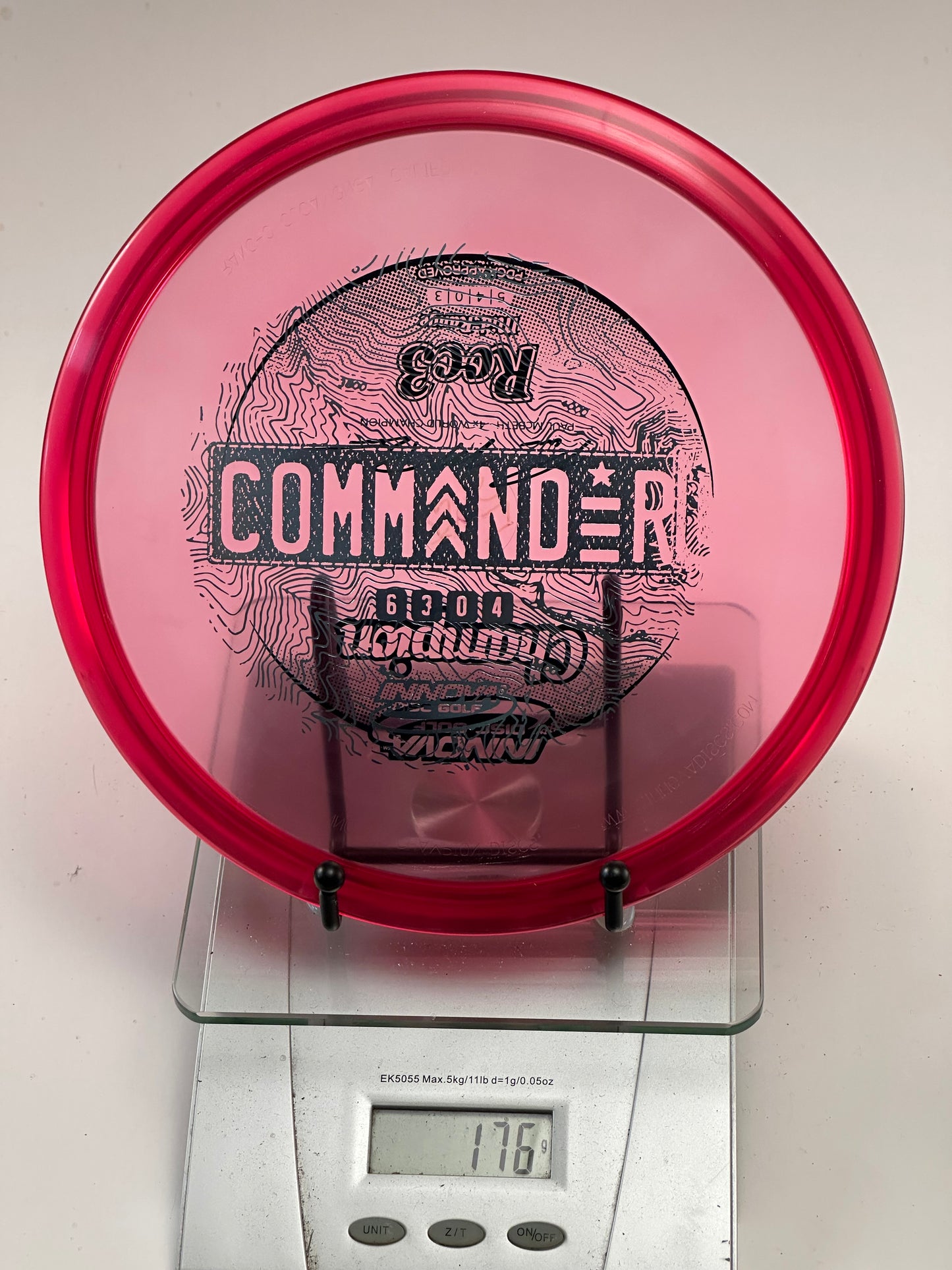 Innova Champion Roc3 Transparent Red w/ Black Commander Stamp (176g)