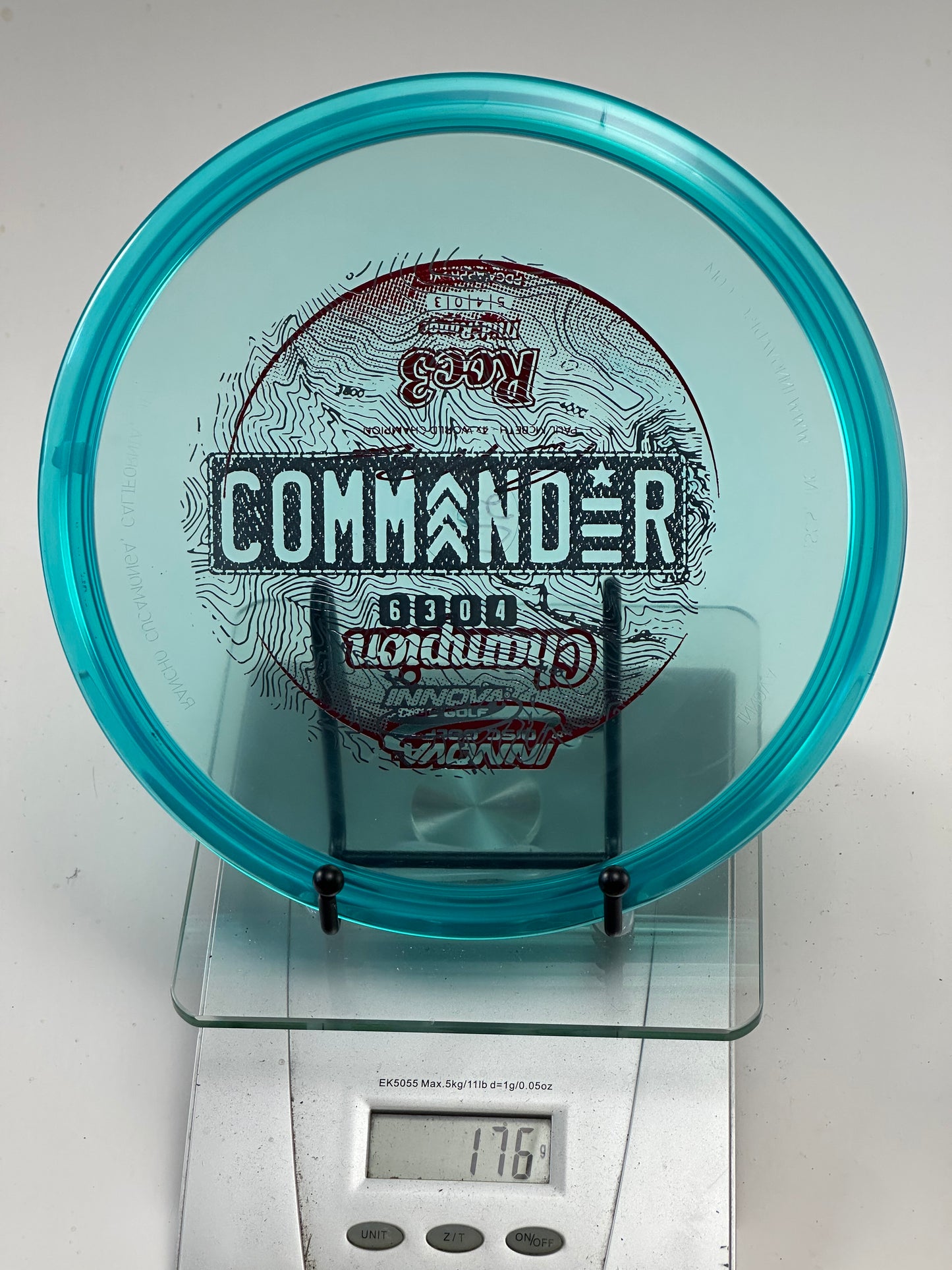 Innova Champion Roc3 | Transparent Teal | Commander Topo Stamp