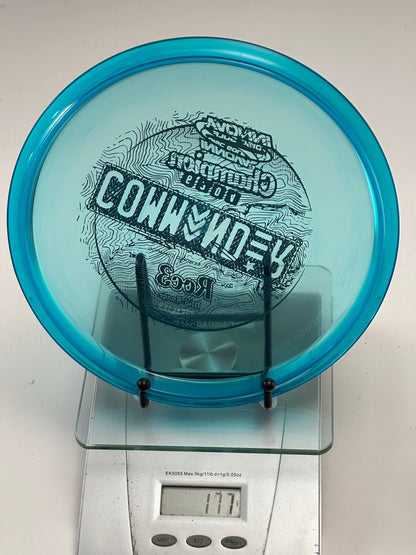 Innova Champion Roc3 Transparent Teal Commander Stamp (No Ink)